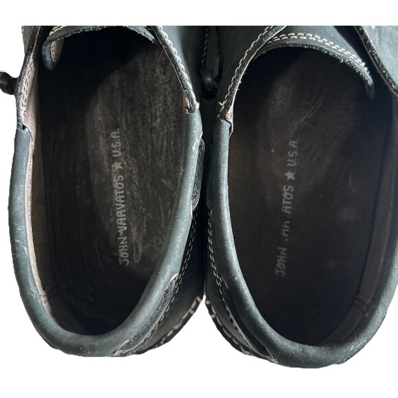 John Varvatos Star USA Mens 10.5M Leather Charcoal Gray Laceless Boat Shoes main image 12